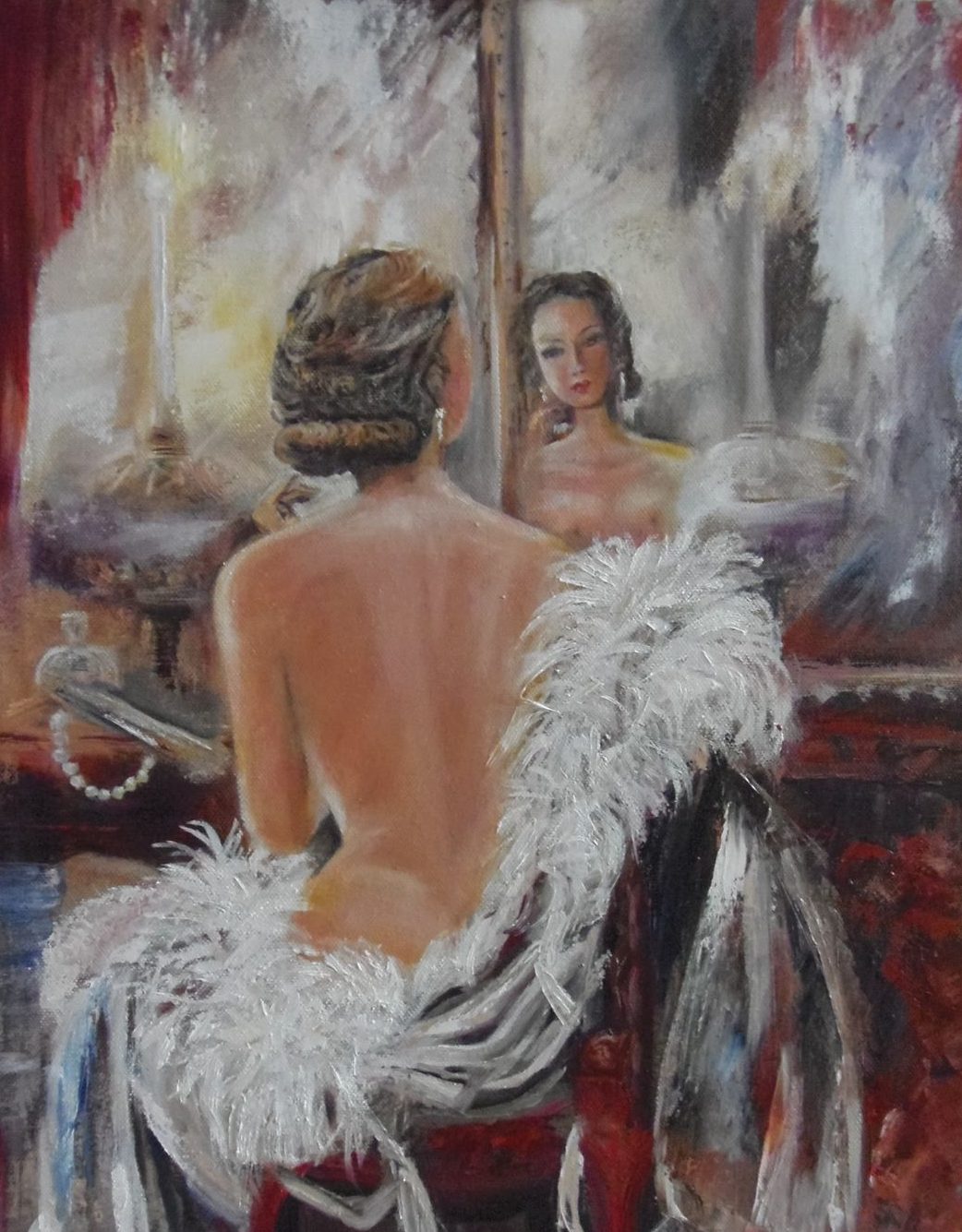 Обворожительные дамы голышом перед зеркалом
