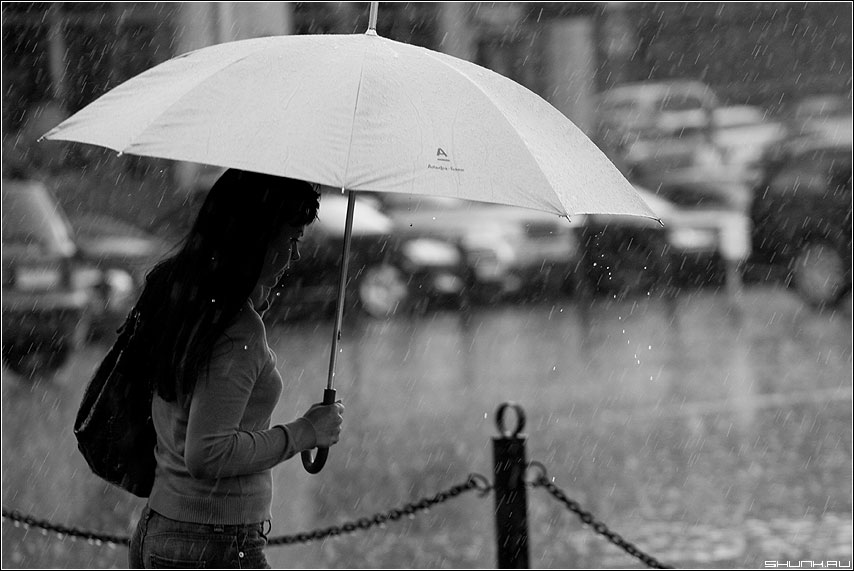 Фото Девушки Под Дождем Со Спины