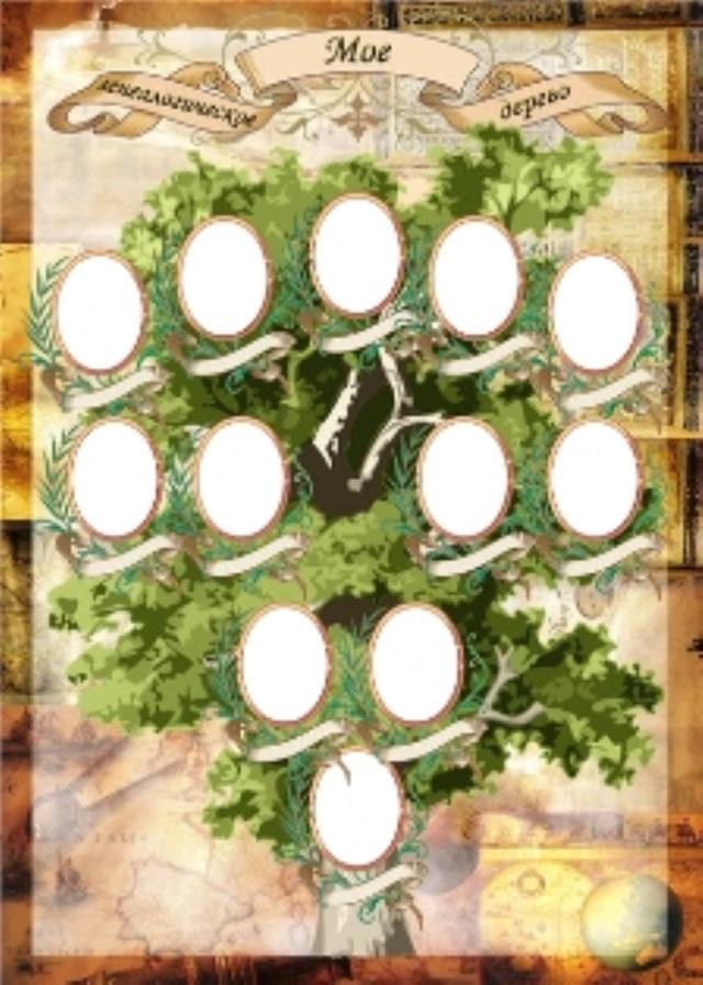 Генеалогическое дерево шаблон для заполнения без фото