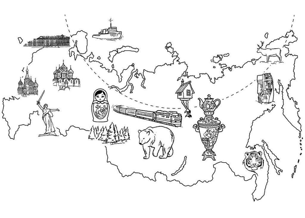 Карта россии рисунок для детей