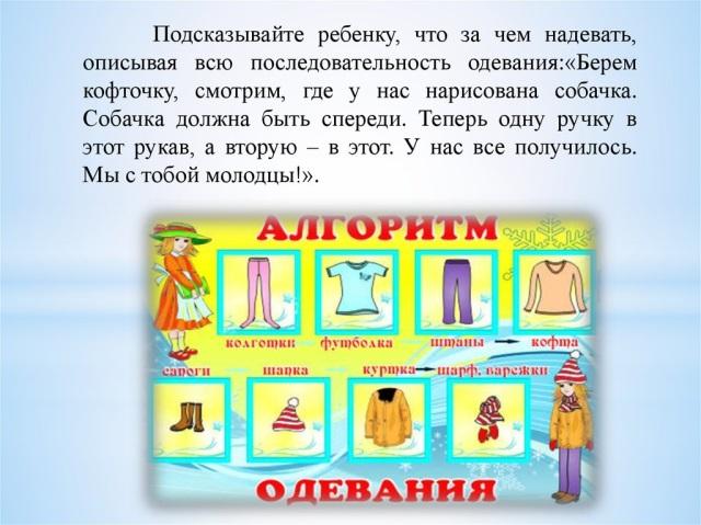 Алгоритм одевания весной в детском саду в картинках в средней группе