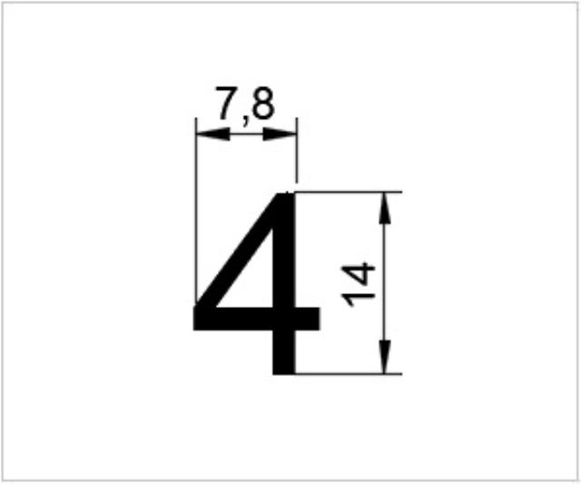 Цифра 4 размеры. Цифры на чертеже. Чертежная цифра 4. Цифра 4 в черчении. Чертеж цифры четыре.