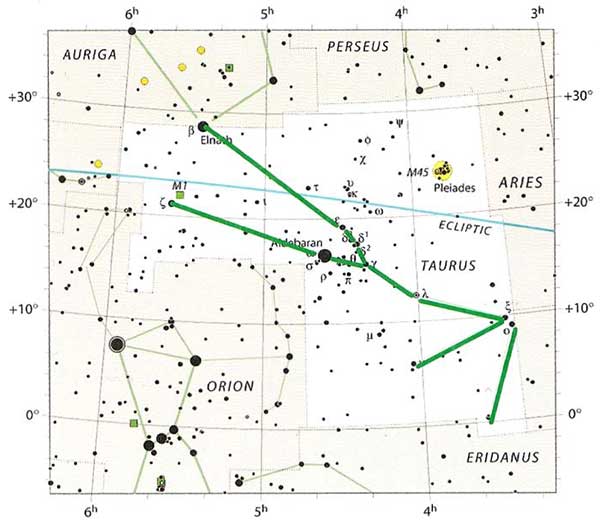 Созвездие тельца схема с названиями звезд