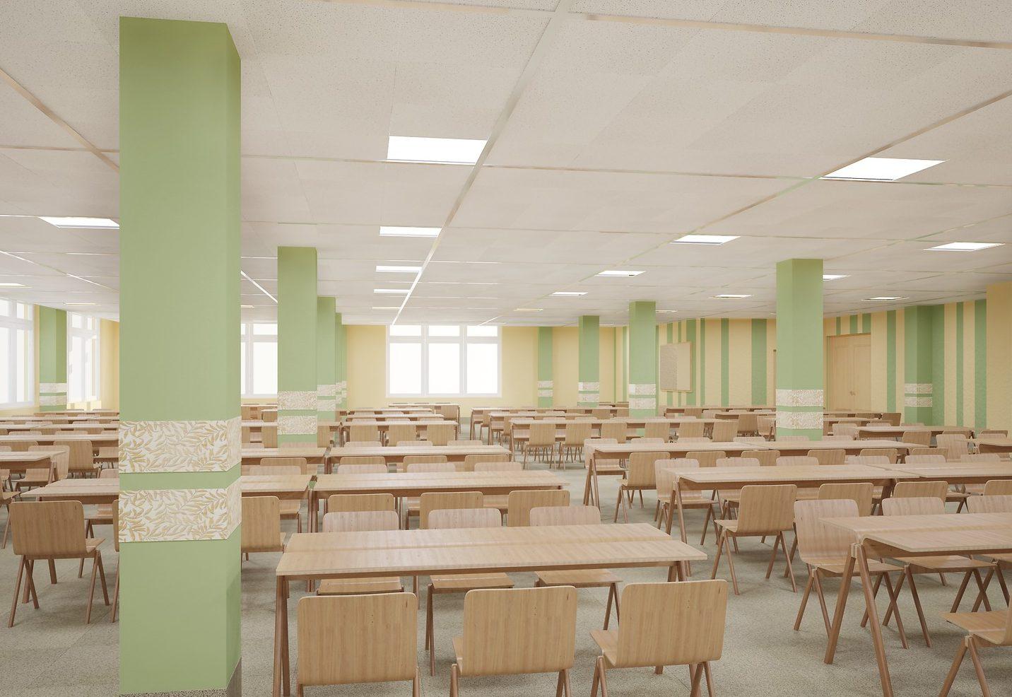 Современные школы внутри столовая