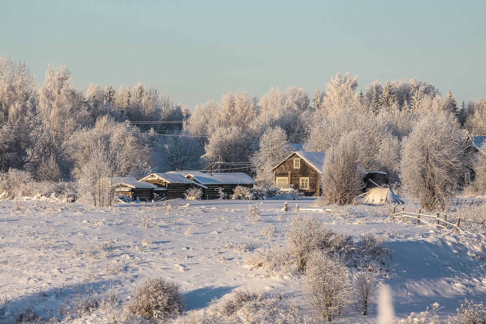 Ранняя зима в деревне