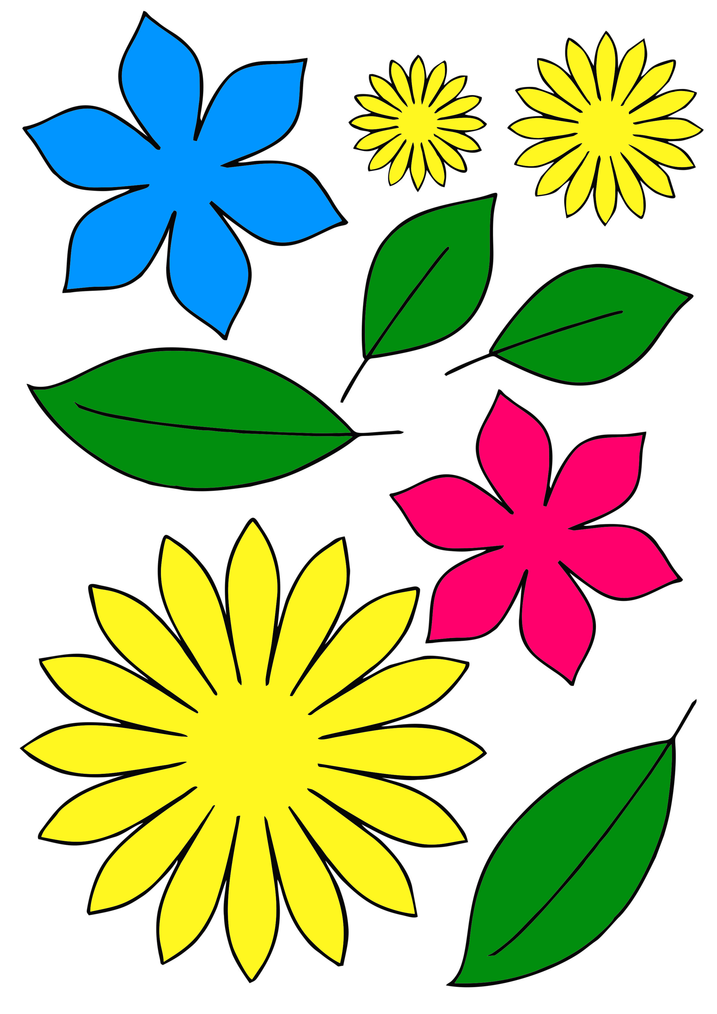 Шаблоны Цветов Из Цветной Бумаги
